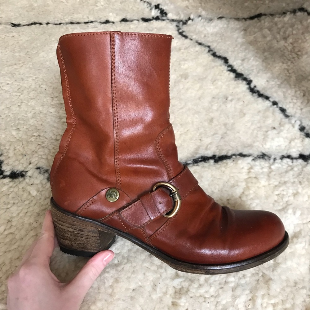 Anthropologie Area Forte Whiskey Motorcycle Boots